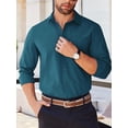 thumbnail image 2 of COOFANDY Mens Long Sleeve Button Down Shirts Untucked Shirts for Men Casual Dress Shirts Wedding Shirts, 2 of 5