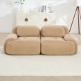 thumbnail image 6 of 80" Modern Compressed Boneless Love Seat Couches, 2 Seater Large Sectional Couches for Living Room, Camel Corduroy Cloud Modular Sectional Sofa, Memory Foam, Extra Deep Loveseat, No Assembly, 6 of 13