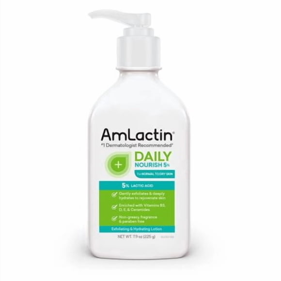 Amlactin Daily Nourish 5% - 7.9 Oz Body Lotion With 5% Lactic Acid - Exfoliator And Moisturizer For Dry Skin