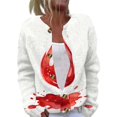 thumbnail image 2 of Halloween Cardigan Sweaters for Women Funny Halloween Party Graphic Womens Sweaters Cardigan Knit Button Up Cropped Long Sleeve Fall Holiday Soft Cardigan Sweaters Deep Red 2XL, 2 of 7
