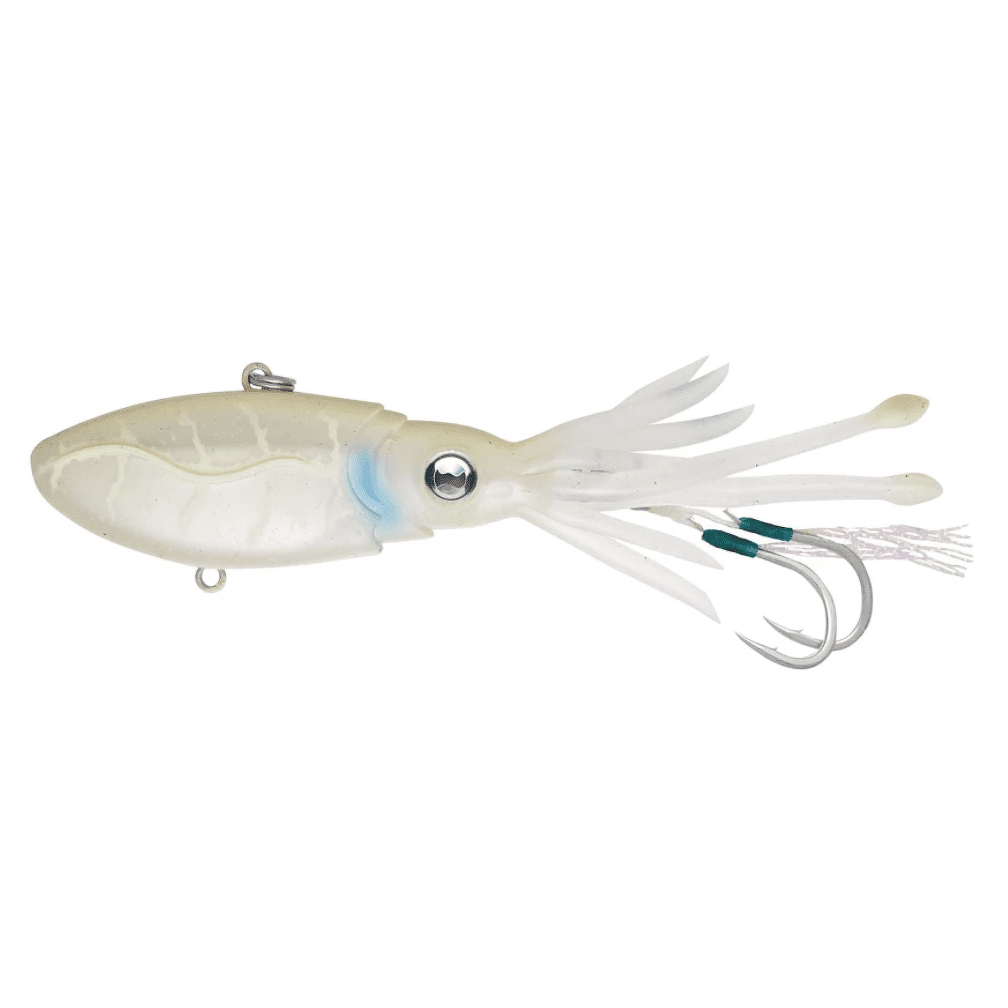 Nomad Design Squidtrex Mini Squid Lure – 85mm White Glow 3 1/3