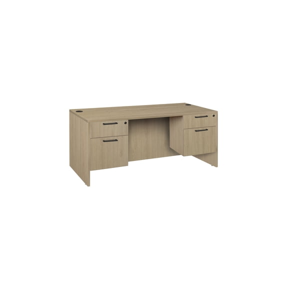 Regency Legacy 66 x 30 in. Office Desk with Double Pedestal Drawer Unit- Noble Oak