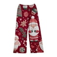 thumbnail image 4 of WTOBBY Women's Festive Flannel Pajama Pants with Christmas Print, Casual Sleepwear for Women, Merry Christmas Design with Cozy Fabric,Red L, 4 of 6