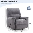 thumbnail image 5 of Bonzy Home Rocker Recliner Chair for Adults – Manual Reclining & 30° Rocking, Overstuffed Backrest & Armrests, Soft Fabric Seat for Living Room & Bedroom, 5 of 7