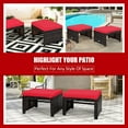 thumbnail image 4 of DORTALA 2 Piece Patio Wicker Ottomans, Outdoor Foot Rest with Cushions, PE Rattan Footstool for Patio, Garden, Poolside, Red, 4 of 8