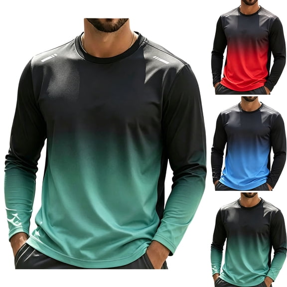 Men's Long Sleeve Swim Shirts Rashguard UPF 50 UV Sun Protection Shirt Athletic Workout Running Hiking T-Shirt Swimwear Green