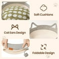 thumbnail image 5 of Cotton Rope Woven Cat Bed Basket Round, Foldable Sleeping Basket with Playing Rope Ball, Handwoven Scratchable Breathable Weave for Small Dogs Pets, 5 of 8