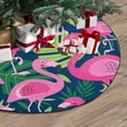 thumbnail image 3 of FMSHPON Pink Flamingo Xmas Christmas Tree Skirt Stand Mat for Holiday Party Decoration Indoor Outdoor 48 inches, 3 of 3