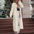 thumbnail image 2 of XFLWAM Womens Oversized Hooded Long Cardigan Sweaters Open Front Long Chunky Cable Knit Sweater Coat with Pocket, 2 of 4