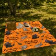 thumbnail image 7 of Printed Flannel Throw Blanket with pointed-hat character Cats And Tabby Cats With Brooms, 7 of 7
