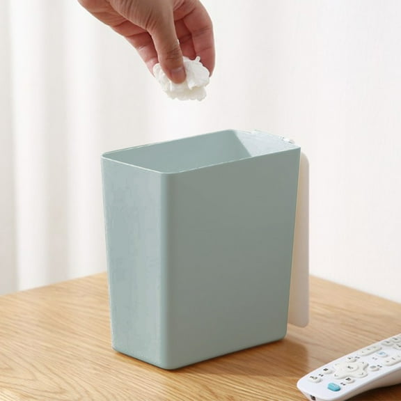 Xecvkr Desktop Trash Can with Lid Small Push Top Garbage Bin for Office Dresser Countertop 13.3x7.2x16.2cm