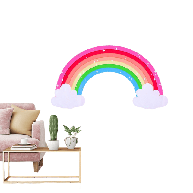 Pegatinas de pared de arcoíris de colores, vinilo ecológico para superficies lisas, extraíbles e impermeables, ideales para decorar habitaciones infantiles, 34 unidades.