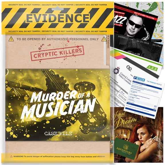 Cryptic Killers Murder Mystery Game - Murder of a Musician Cold Unsolved Case File Games for Adults