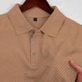 thumbnail image 4 of Dxzfnsa Men's Textured Knit Shirts Summer Men Casual Short Sleeve Vacation Pullover Tops Loose Button Lapel Collar Beach Knit Stretchy Golf Shirts, 4 of 7