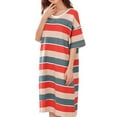 thumbnail image 4 of Women Short Sleeve Nightgown Sleepwear Pajamas Cotton Sleep Dress Nightshirt R3B5, 4 of 9