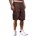 thumbnail image 2 of hirigin Men's Adjustable Drawstring Shorts, Multiple Large Pockets Cargo Shorts, Solid Color Knee-Length Short Sweatpants, 2 of 6