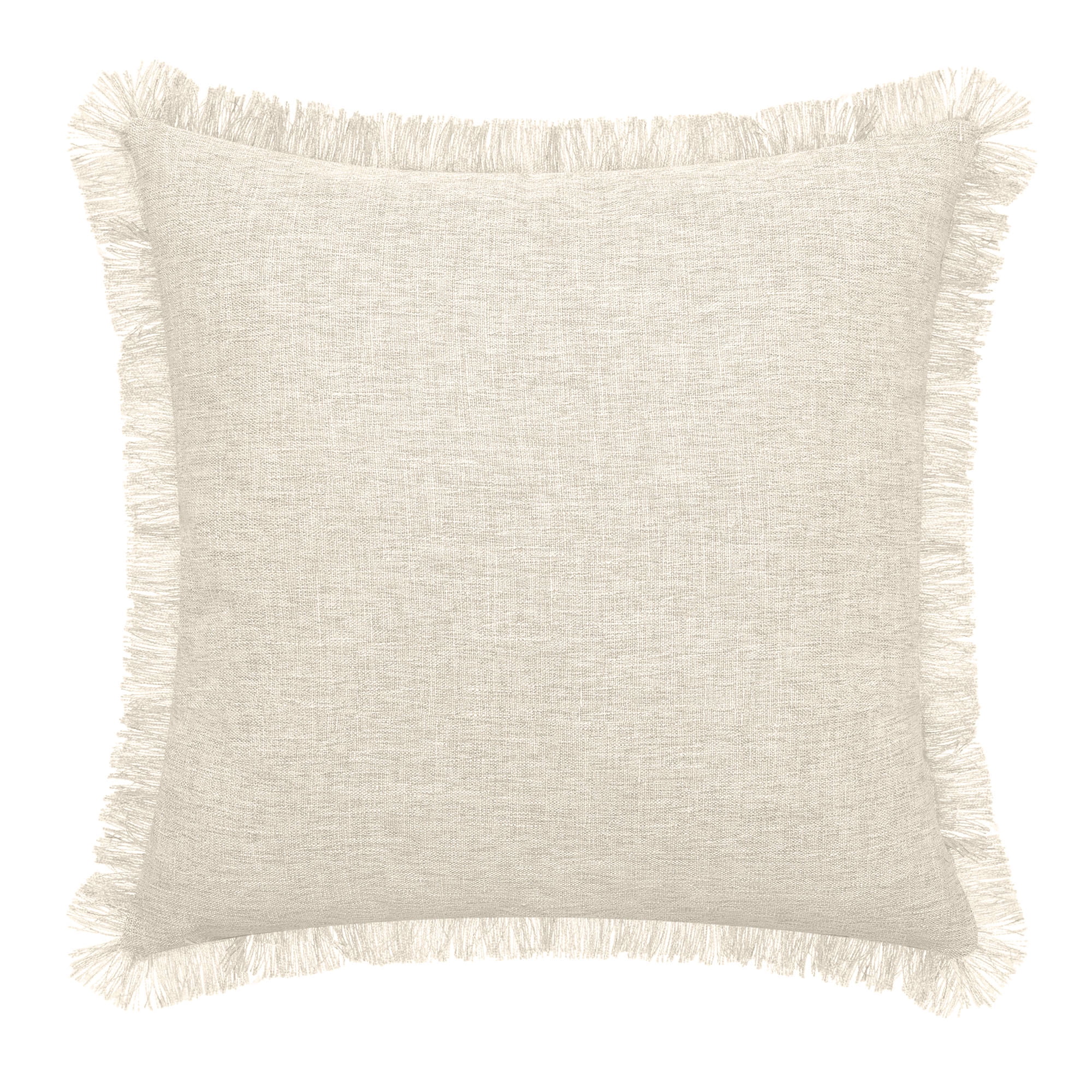 Mainstays Frayed Edge Decorative Throw Pillow, 18x18", Beige