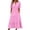 *Pink, variant on VBVC Women's V-Neck Ruffle Sleeve Midi Dress,Smocked Waist Tiered Boho Dress For Women,Ladies Casual Summer Beach Flowy Sundress with Pockets,Blue,S-3XL