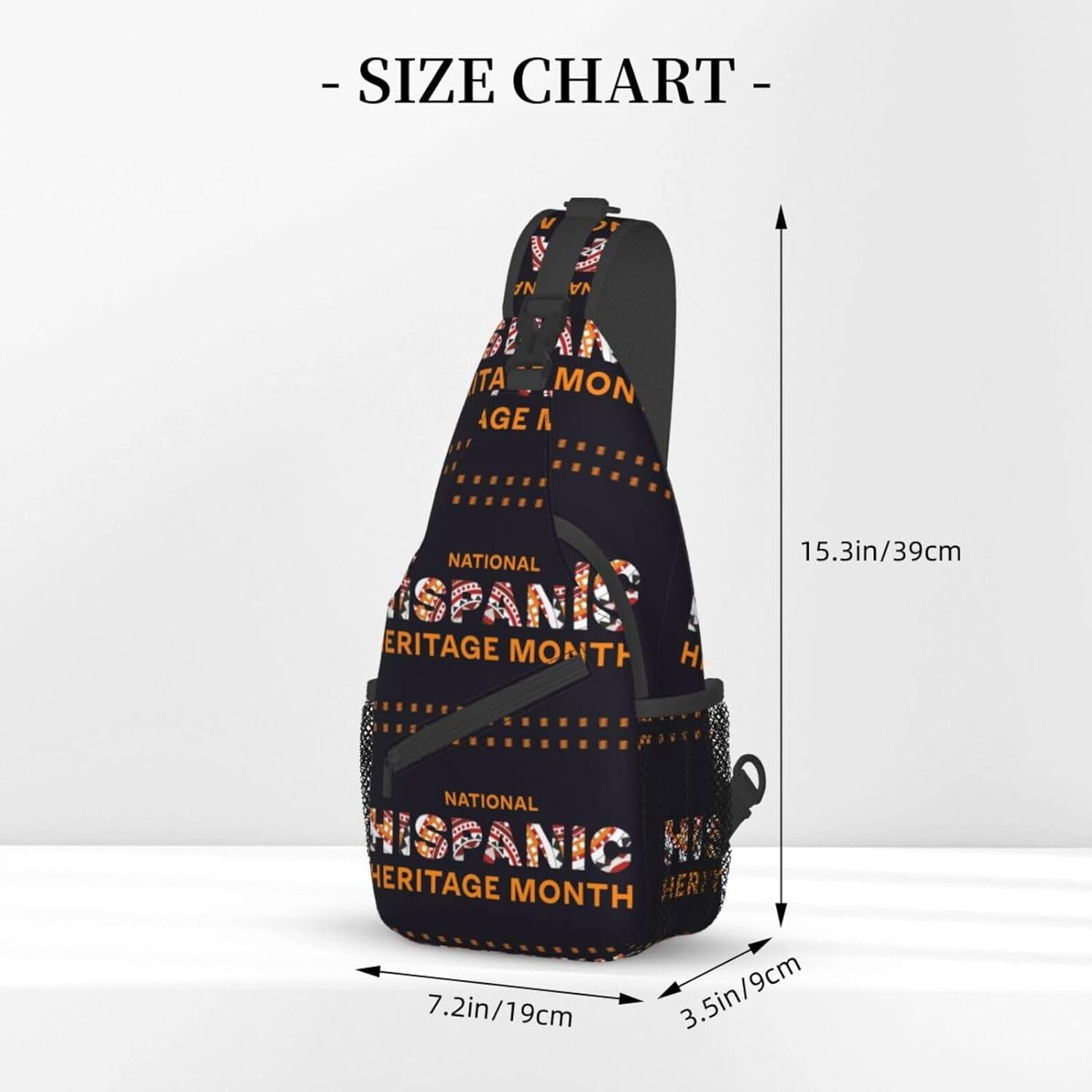 Mes Nacional De La Herencia Hispana Hispanic Heritage Month Sling Bag Crossbody Hiking Travel Chest Bags Backpack Shoulder Daypack for Women Men