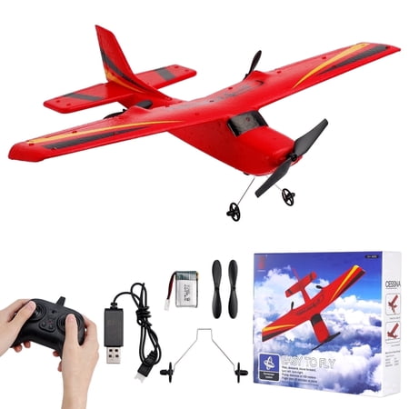 Bruce&Shark RC Airplane, RC Plane Ready to Fly, Z50 2 Channels 2.4GHz Remote Control Airplane, Easy to Fly RC Glider for Kids & Adults (Red)