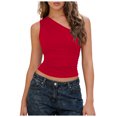 thumbnail image 2 of enyan Workout Tops for Women Racerback Basic Tank Summer 2025 Camisole V Neck Slim Fit Ribbed Sleeveless Women Athletic Tops,Red,M, 2 of 7