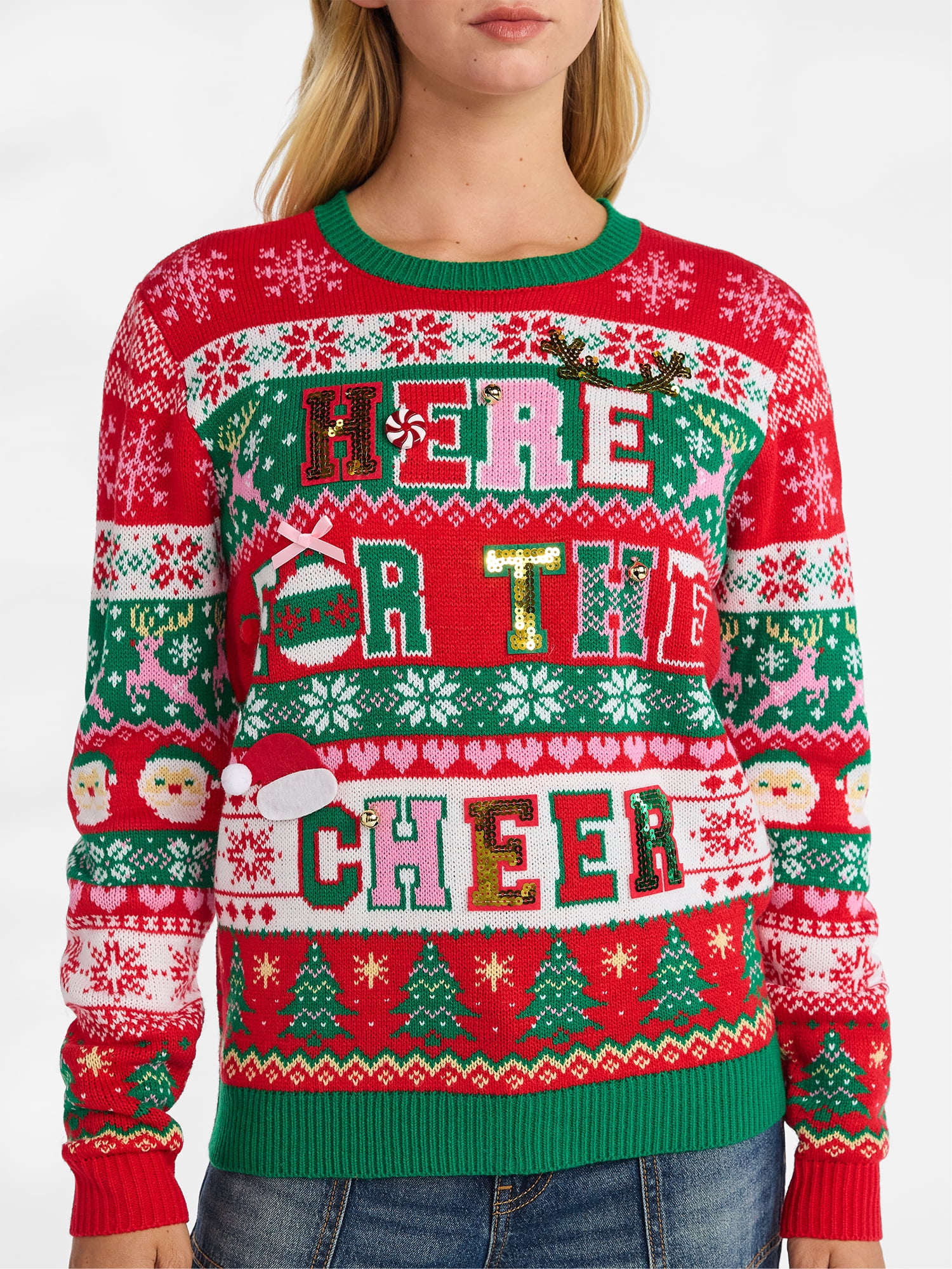 No Boundaries Christmas Sweater, Lightweight, Women's