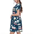 thumbnail image 2 of Vsdgher Robe Dentaire pour Femmes Été 2025 Décontractée Midi Maxi Légère à Manches Courtes à Col Rond Robe de Plage, 2 of 6