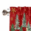 thumbnail image 5 of Christmas Tree Kitchen Curtains and Valances Set, Winter Xmas Pine Tree Forest Snowflakes Red Rod Pocket Window Valance Window Curtain Panels for Living Room Bedroom Laundry, 27.5x36in, 3 Pieces, 5 of 7