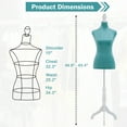 thumbnail image 6 of 49"-63" Height Dress Form Mannequin Adjustable Female Mannequin Torso Sewing Mannequin Female Dress Model Torso Body Tripod Stand Clothing Forms, Green, 6 of 7