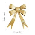 thumbnail image 6 of Christmas Bow Ornament, Iron Bow Hanging Decoration, Metallic Finish with Hanging Loop for Christmas Trees Wreaths and Garlands, Gold, 6 of 6