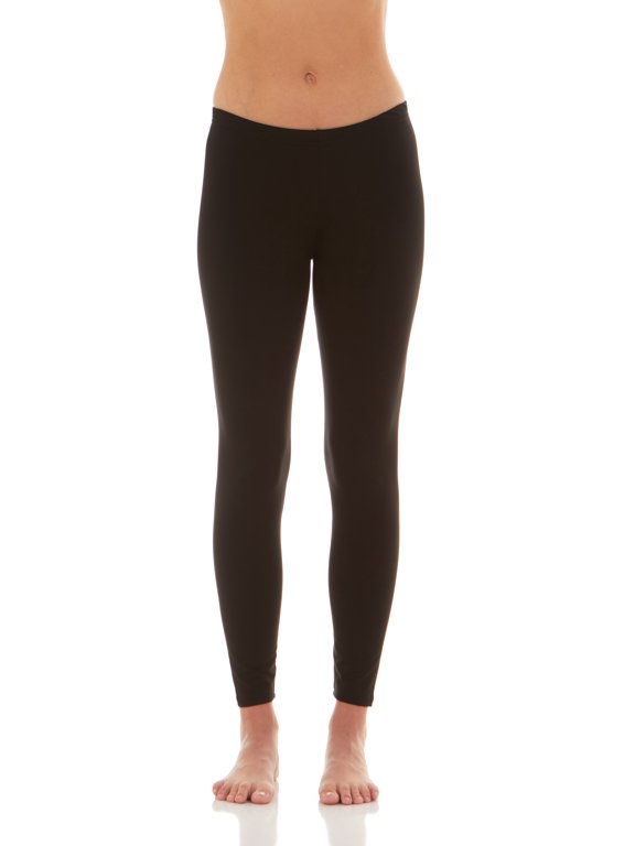 Womens Long Johns Base Layer Pants (Black Medium)
