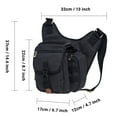 thumbnail image 2 of Bolso bandolera de hombro de lona vintage para hombre Bolso bandolera de patchwork de cuero en el pecho (03-4-NEGRO) KAUKKO FH03-4-NEGRO, 2 of 5