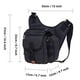 thumbnail image 2 of Bolso bandolera de hombro de lona vintage para hombre Bolso bandolera de patchwork de cuero en el pecho (03-4-NEGRO) KAUKKO FH03-4-NEGRO, 2 of 5