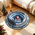 thumbnail image 5 of Cififendec Christmas Round Area Rug, 31.5", Large 3D Visual Illusion Floor Mat with Santa Print Non Slip Base for Fireplace Side Festive Floor Styling, 5 of 6
