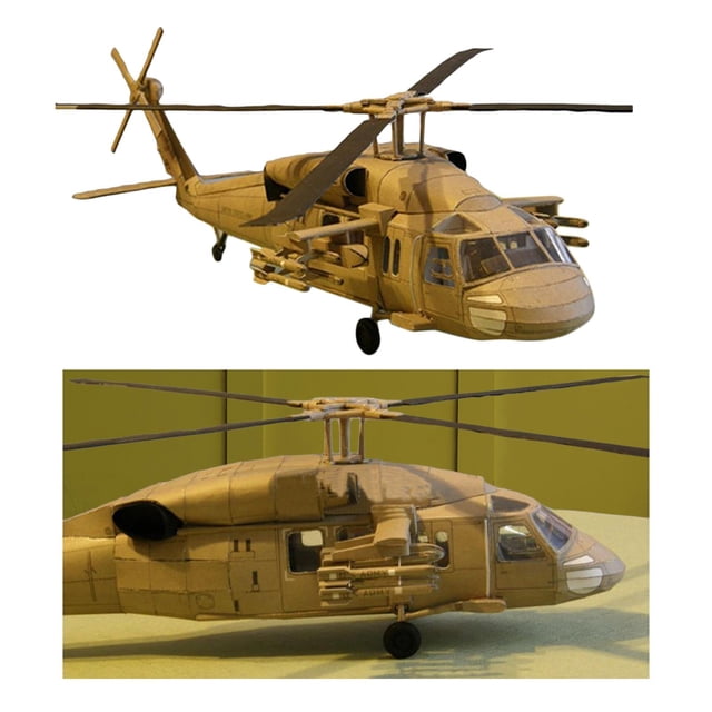 Modelo de avión UH-60, juguete de rompecabezas DIY, adornos coleccionables, adornos de exhibición para regalos Yotijar Figura plana