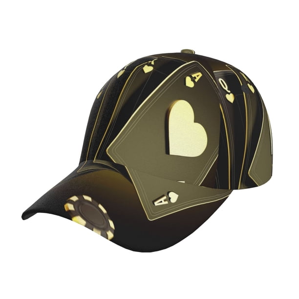 Balery Casino Cards 1 Gorra de béisbol de tamaño ajustable para correr, entrenar y actividades al aire libre. Gorra de papá para todas las estaciones.