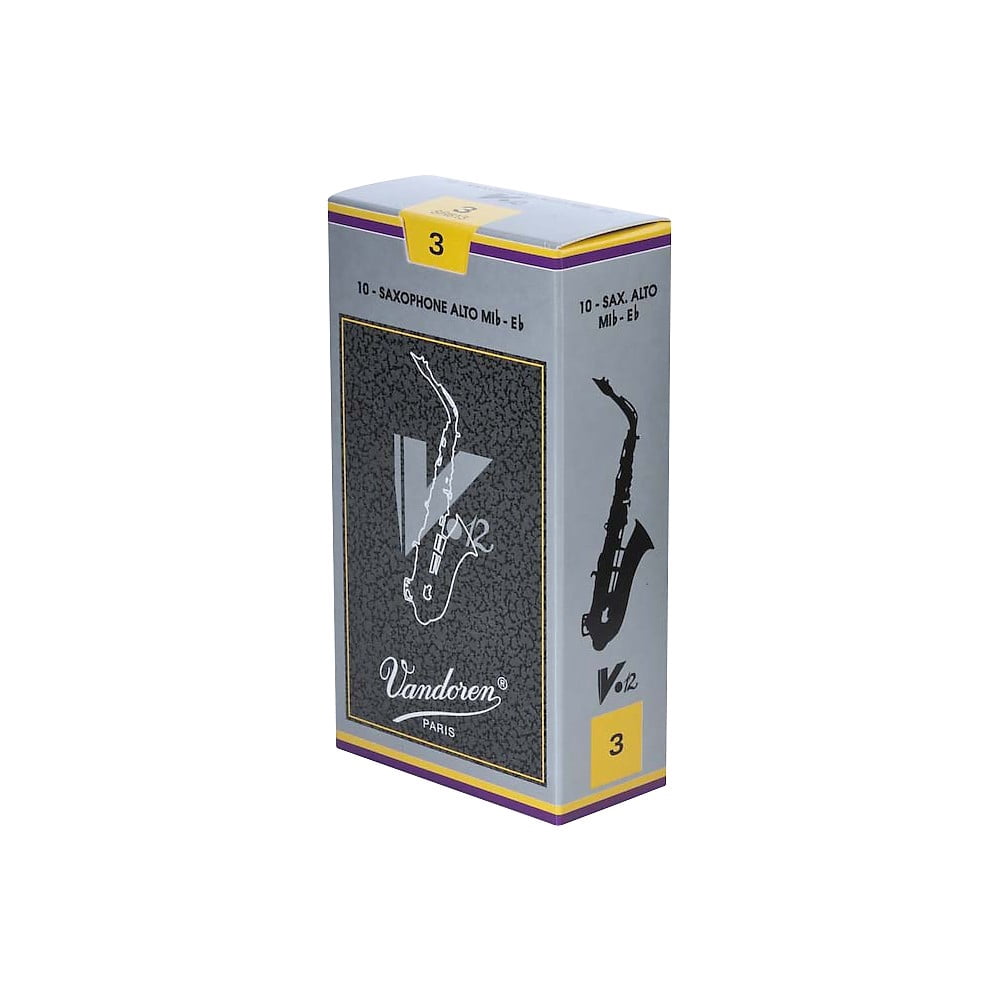Vandoren Alto Sax V.12 Reeds Strength #3; Box of 10