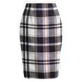 thumbnail image 4 of Qwertyu Plaid Skirts for Woman Casual High Elastic Waist Midi Skirts Fall Winter Knee Length Pencil Wool Skirt Long Skirts Pink S, 4 of 6