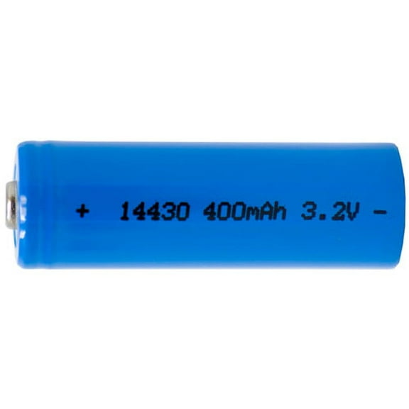 8-Pack 3.2 Volt 400 mAh LiFePO4 14430 Batteries (14 mm-Pack 43 mm)