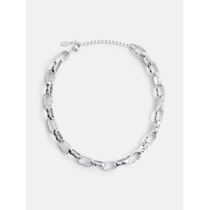 Scenario Women's Rhodium-Tone Chunky Twist Chain Necklace