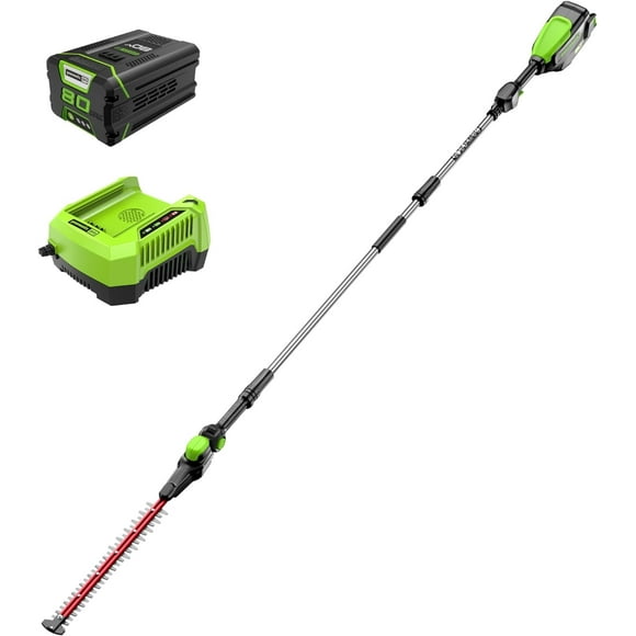 Greenworks 80V 20" Pole Hedge Trimmer with 2 Ah Battery, 2A Charger