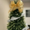 thumbnail image 2 of Unatoiry Red And White Wired Ribbon Foil Deco Mesh Fabric For Holiday Decor White Christmas Tree Ribbon Trees B 26cm, 2 of 6