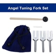 thumbnail image 3 of Angel Tuning Forks Set - 4096 Hz, 4160 Hz, 4225 Hz for Sound, Musical Instrument, with Wooden Hammer and Soft Storage Bag(Silver), 3 of 7
