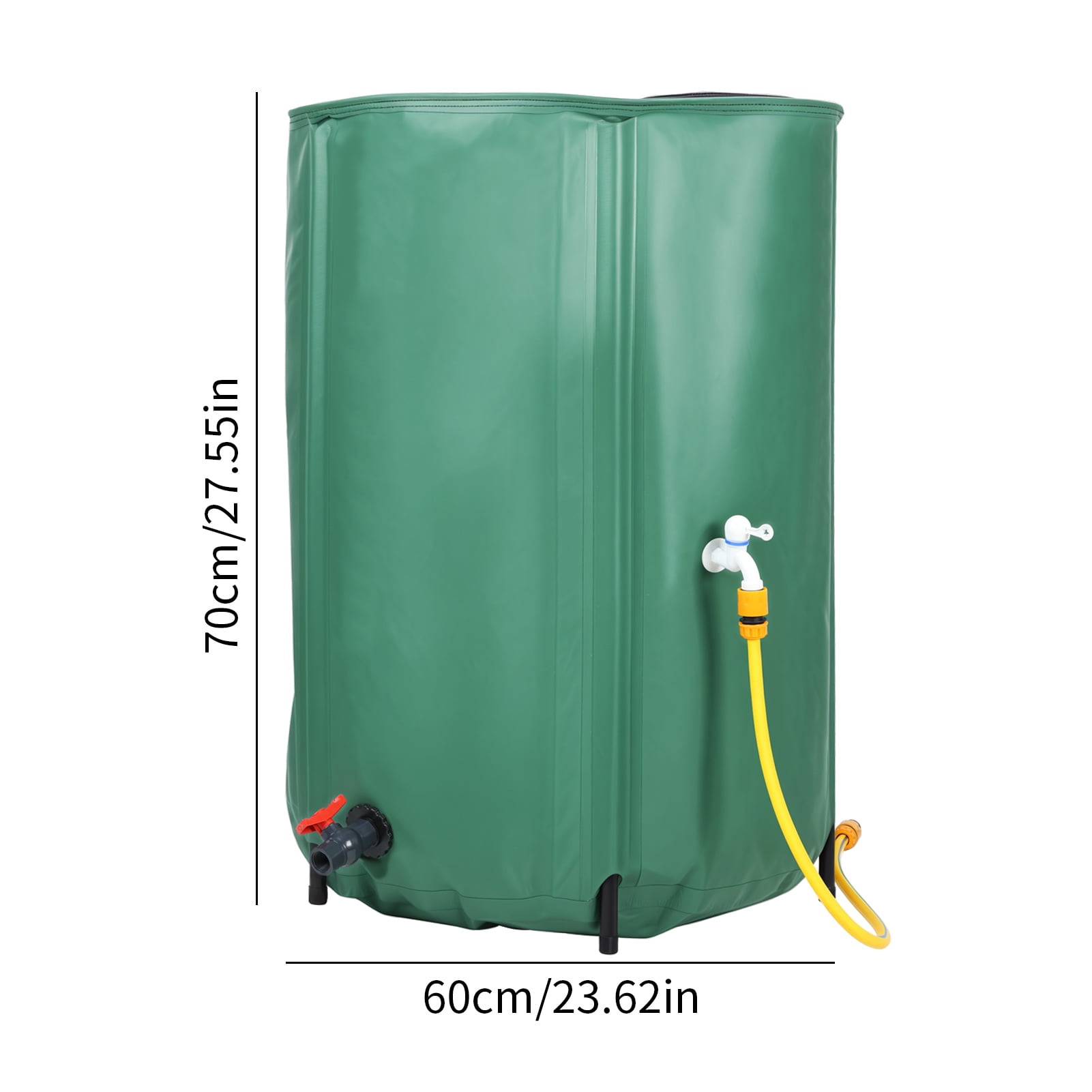 TidBay 53/100 Gallon Rain Barrel Water Collection System, Collapsible Portable Water Storage Tank, Rainwater Collector with Filter, Faucet with Switch