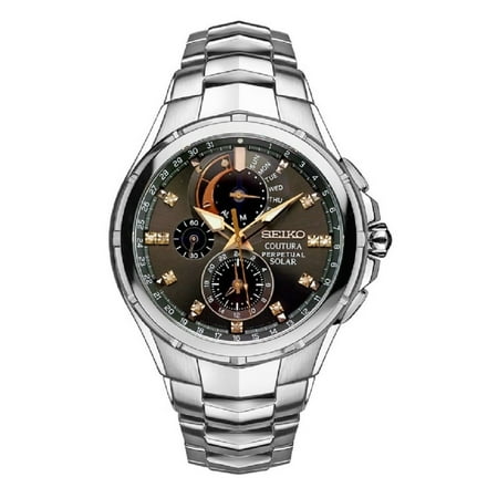 - Men's Diamond Coutura Perpetual Solar Alarm Chronograph Watch