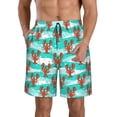 thumbnail image 1 of Balery Lobsters Of Turquoise Waves Traje de Baño Estilo Hawaiano para Hombre, Shorts de Secado Rápido con Bolsillos-Large, 1 of 6