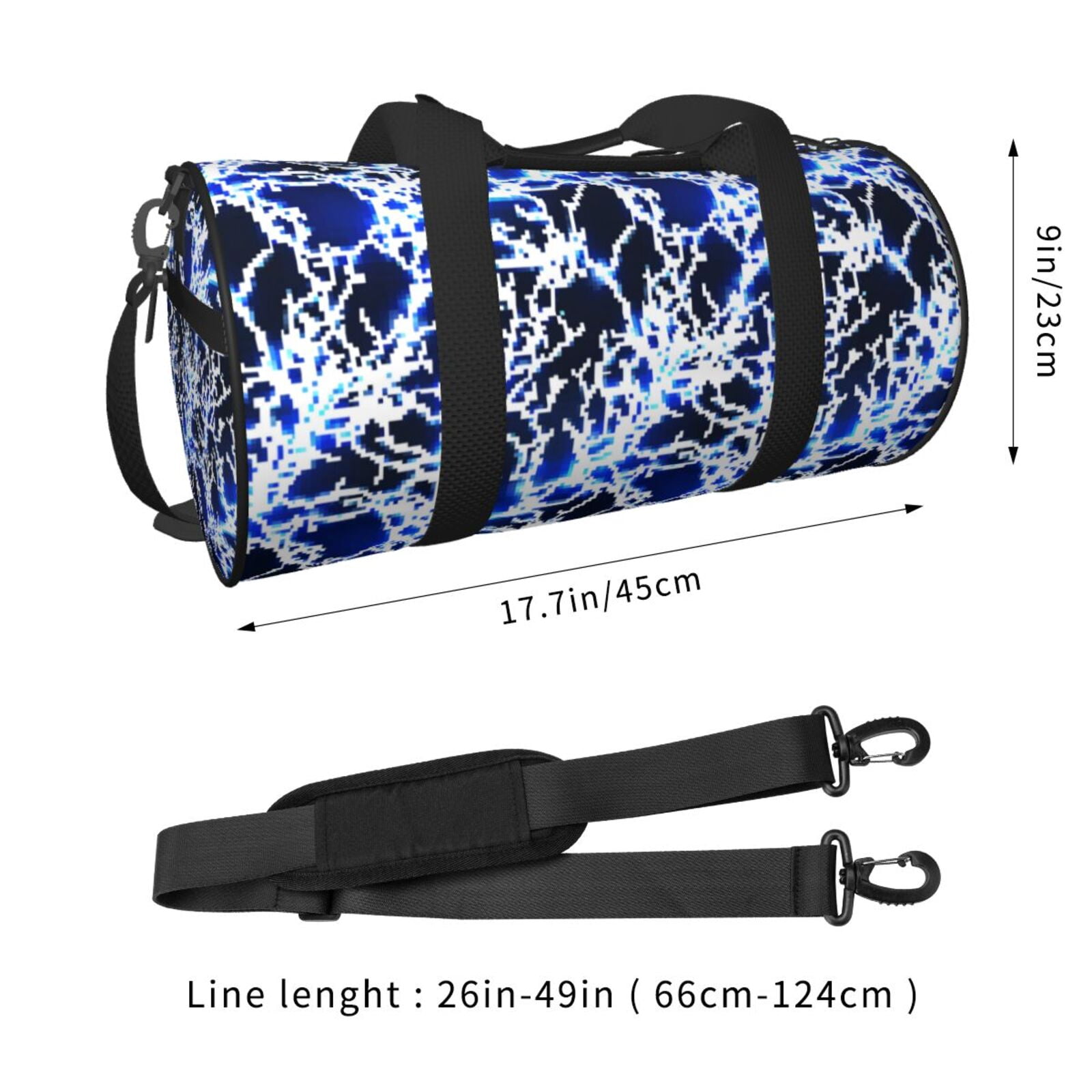 Vsdgher Blue Lightning2 45L Foldable Duffel Bag, Sports Gym Bag,Overnight Bag, Portable Weekender Bag for Airplanes