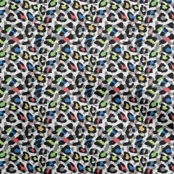 oneOone Polyester Spandex Blue Fabric Animal Skin Sewing Fabric By The Yard Printed Diy Clothing Sewing Supplies 56 Inch Wide