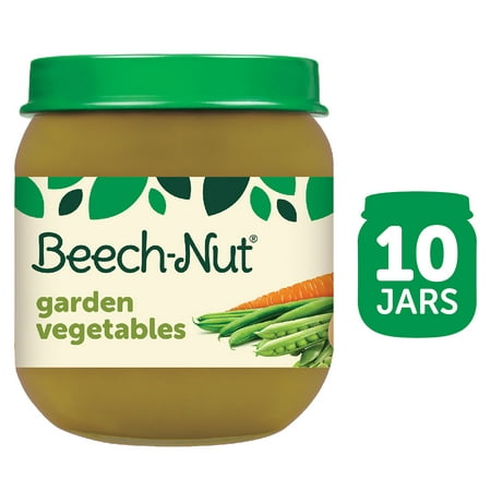 Beech-Nut Stage 2 Baby Food, Garden Vegetables, 4 oz Jar, 10 Pack