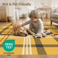 thumbnail image 4 of ODIKA 4'x6' Yellow Vibrant Classic Tartan Design Washable Area Rug Elegant Plaid with Timeless Appeal for Any Decor for Home Office, Under Desk, Non-Slip Chair-Friendly, Flatwoven, 4 of 7